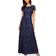 Alex Evenings Rosette A-Line Gown - Navy