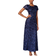 Alex Evenings Rosette A-Line Gown - Navy