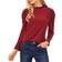 CeCe Long Puff Sleeve Knit Top - Claret Red