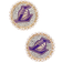 Baublebar La Lakers Stud Earrings - Gold/Transparent/White/Purple