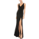 Mac Duggal Ruched Stretch Jersey V-Neck Gown - Black