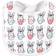 Hudson Cotton Bib and Sock Set 5-pack Pink Bonjour