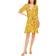 Julia Jordan Puff Sleeve Floral Faux Wrap Dress - Yellow Multi