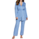 Cosabella Bella Curvy 3 Piece Set with Robe - Blue Diamond/Moon Ivory