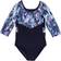 Rainbeau Moves Girl's Seismic Waves 3/4 Sleeve Mesh Leotard - Black (RB6833G)