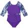 Rainbeau Moves Girl's Seismic Waves 3/4 Sleeve Mesh Leotard - Purple (RB6833G)