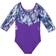 Rainbeau Moves Girl's Seismic Waves 3/4 Sleeve Mesh Leotard - Purple (RB6833G)