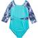 Rainbeau Moves Girl's Seismic Waves 3/4 Sleeve Mesh Leotard - Aqua/Turquoise (RB6833G)