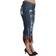 Dolce & Gabbana Women's Feathers Low Waist Cropped Cotton Jeans - Blue