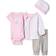 Luvable Friends Preemie Pant Bodysuit Shirt Cap 4-pack - Girl Cloud (10169059)