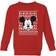 Disney Kid's Mickey Face Christmas Sweatshirt - Red