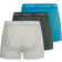 Calvin Klein Cotton Stretch Trunks 3-pack - Grey/Teal