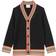 Burberry Icon Stripe Trim Wool Cardigan - Black