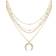 Ettika Layered Chain Crescent Horn Necklace - Gold/Transparent