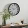 Ridge Road Décor Large Round Black Metal Wall Clock Wall Clock 20"