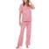 White Mark Short Sleeve Pants Tropical 2-Piece Pajama Set - Pink/Orange