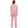 White Mark Short Sleeve Pants Tropical 2-Piece Pajama Set - Pink/Orange