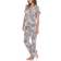 White Mark Short Sleeve Pants Tropical 2-Piece Pajama Set - Leopard