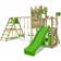 Fatmoose Wooden Climbing Frame Boldbaron with Swing Set SurfSwing & Apple Green Slide Knights Playhouse with Sandpit Climbing Ladder & Play Accessories