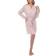 White Mark Striped Pajama & Robe 3-Piece Set - Pink