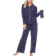 White Mark Pajama 2 Piece Set - Navy