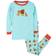 Leveret Zoo Animals Cotton Pajamas - Lion Light Blue