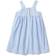 Petite Plume Girl's Twill Charlotte Nightgown - French Blue Seersucker