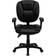 Flash Furniture GO-930F-BK-LEA-ARMS-GG Office Chair 41"