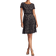 Shani Laser Cutting Fit and Flare Dress - Black/Nude
