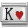 Nomination King Of Hearts Charm - Silver/Black/Red