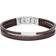 Fossil Multi Strand Leather Bracelet- Silver/Brown