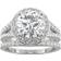 Charles & Colvard Moissanite Split Shank Halo Bridal Ring - White Gold/Diamonds