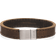 Scrouples Force Leather Bracelet - Silver/Brown