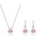 Swarovski Millenia Trilliant Cut Set - Sølv/Pink