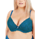 Oola Tonal Lace Padded Plunge Bra - Emerald/Teal