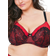 Oola Tonal Lace Underwired Bra - Red/Black