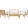 Safavieh Bradbury Outdoor Lounge Set, 1 Table incl. 2 Chairs & 1 Sofas