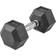 Lifeline Hex Rubber Dumbbell, 25lbs