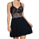 Cosabella Savona Curvy Chemise & G-String Set - Black/Mandorla