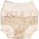 Wheat Neoprene Bath Pants with Ruffle - Flowers & Seashells