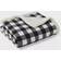 Eddie Bauer Cabin Plaid Cotton Yarn Dyed Flannel Throw Pillow & Blanket Set Blankets Black, White