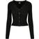 Urban Classics Ladies Short Rib Knit Cardigan - Black