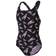 Speedo Girl's Boom Logo Medalist Swimsuit - Black/Pink