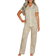 Cosabella Printed Short Sleeve Top And Pant Pajama Set - Palm Aloe/White