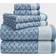 Nautica Zane Chevron Handduk Blå, Vit (137.16x71.12cm)