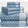 Nautica Zane Chevron Towel White, Blue (137.16x71.12)