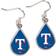 WinCraft Texas Rangers Tear Drop Dangle Earrings