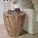 The Urban Port Hand-Carved Drum Small Table 21"