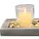 Stonebriar Collection Briarwood Decorative Votive Tray with Rustic Cement Tray Candle Holder 2.9" 3