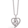 Støvring Design Cute Cat Holding A Heart Pendant - Silver